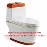 BỒN CẦU LIỀN KHỐI IN KẺ MÀU MÃ SỐ YWWY-8953